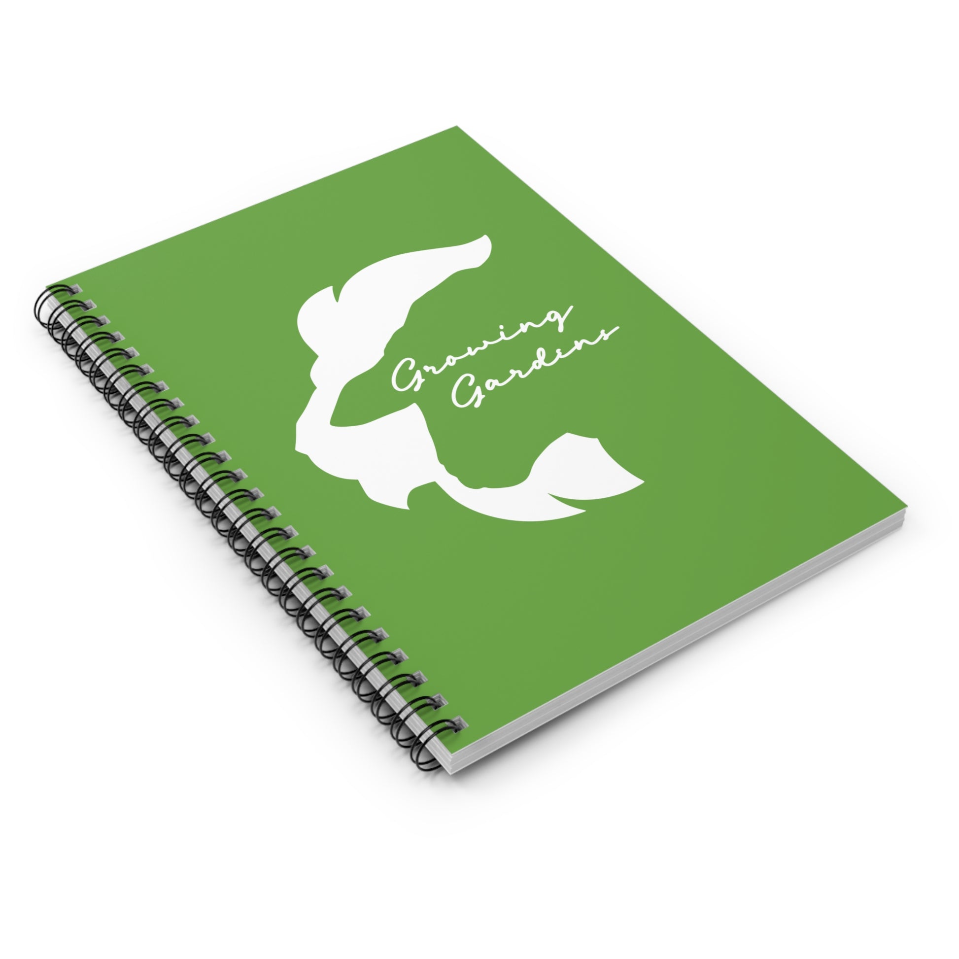 LL Design Spiral Notebook – White on Green