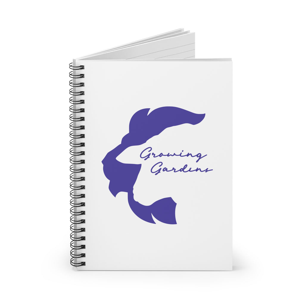 White Spiral Notebook with Blue LL Design