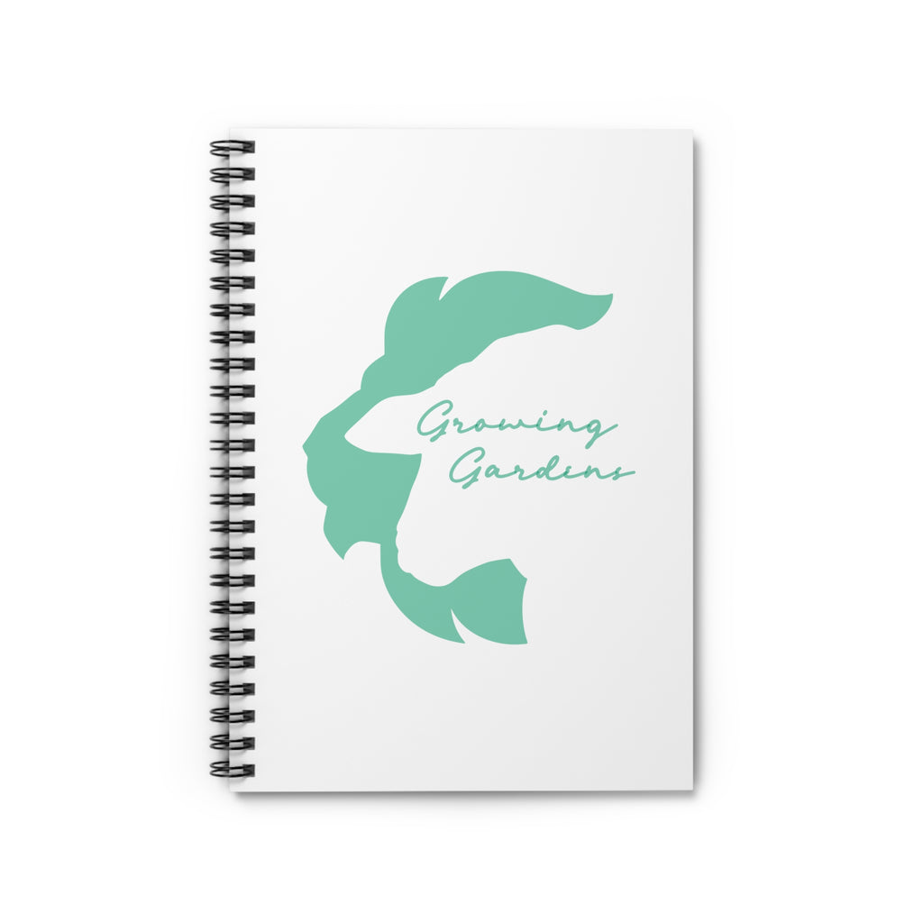 White Spiral Notebook with Teal LL Design