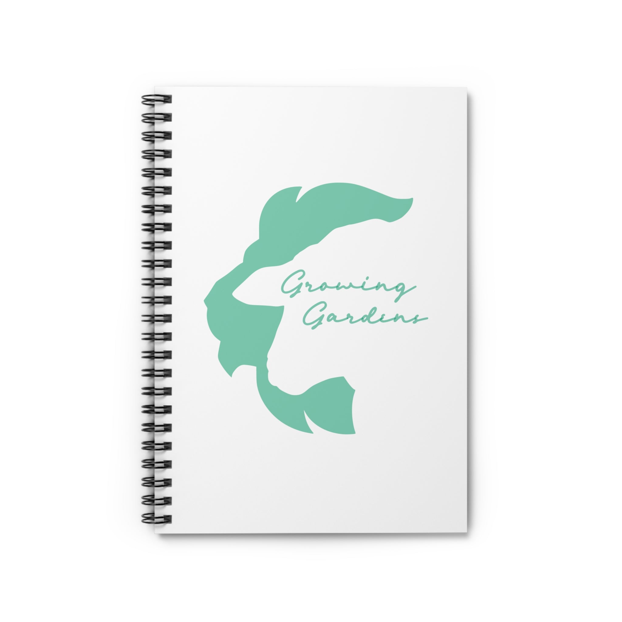 White Spiral Notebook with Teal LL Design