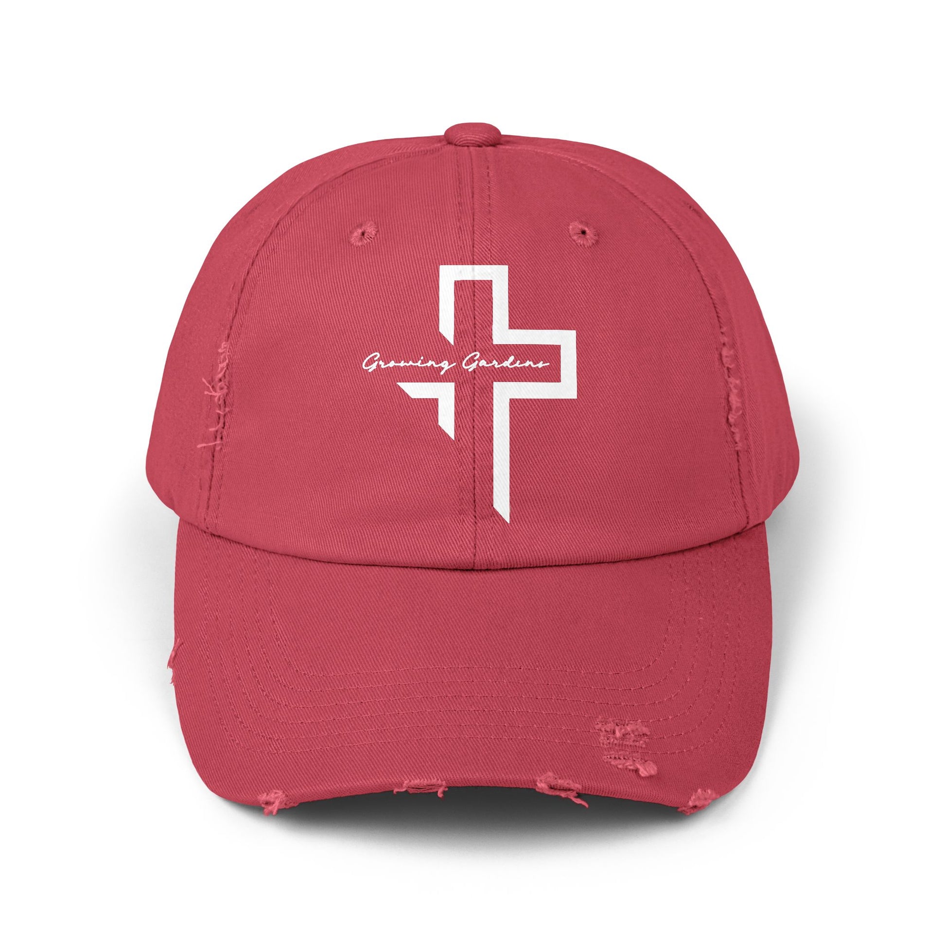 GG Cross Hat, White on Red