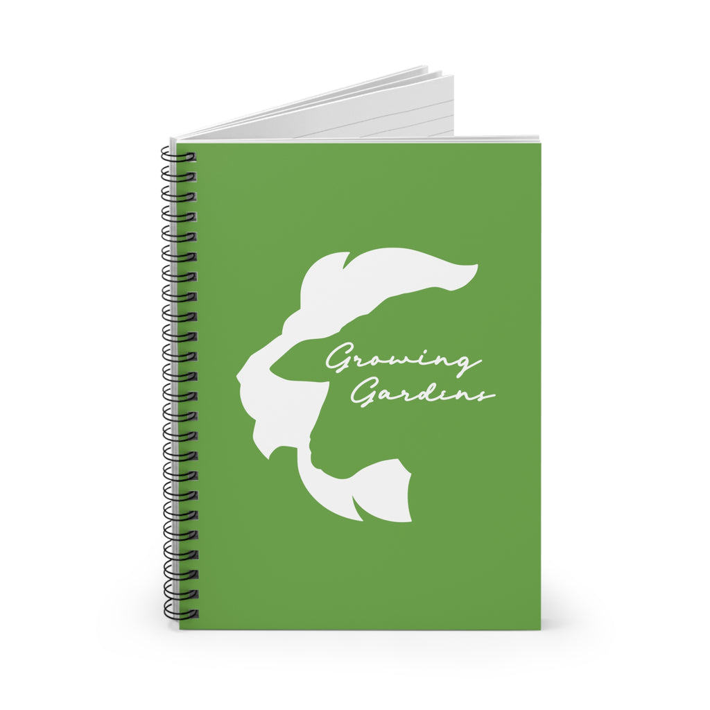 LL Design Spiral Notebook – White on Green