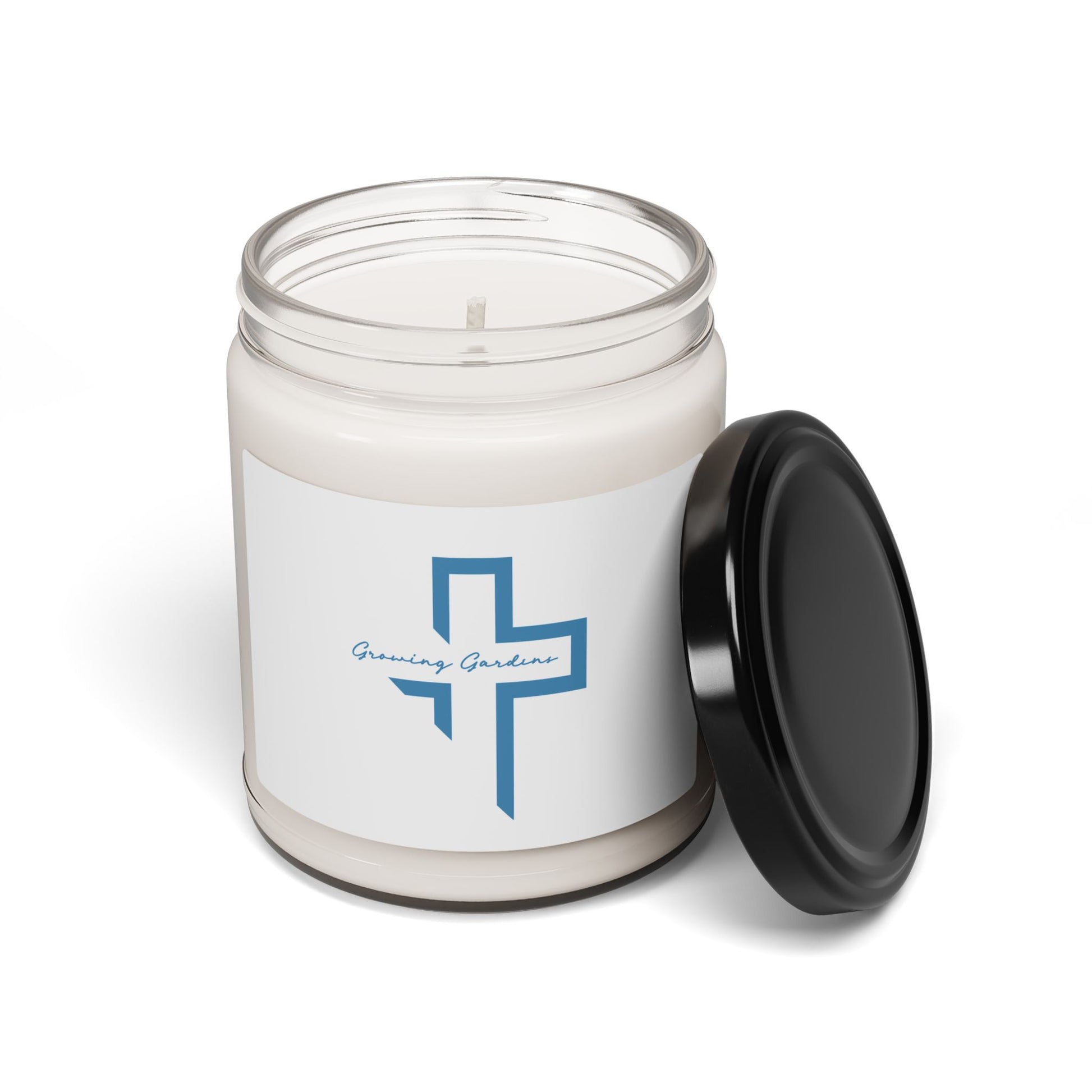 GG Cross Design Candle - Light Blue