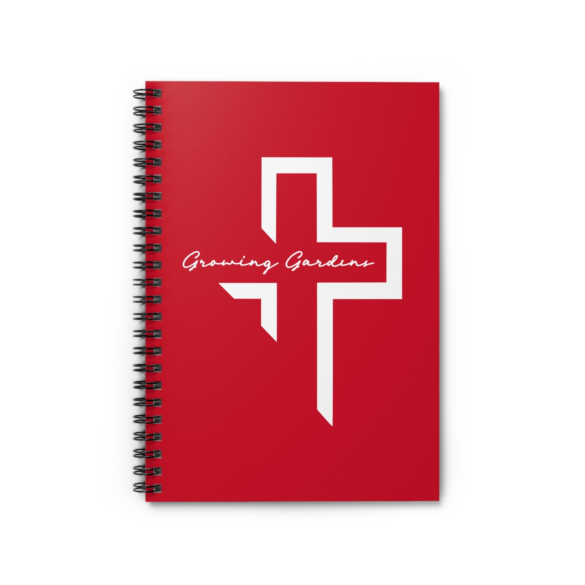 GG Cross Spiral Notebook – White on Red