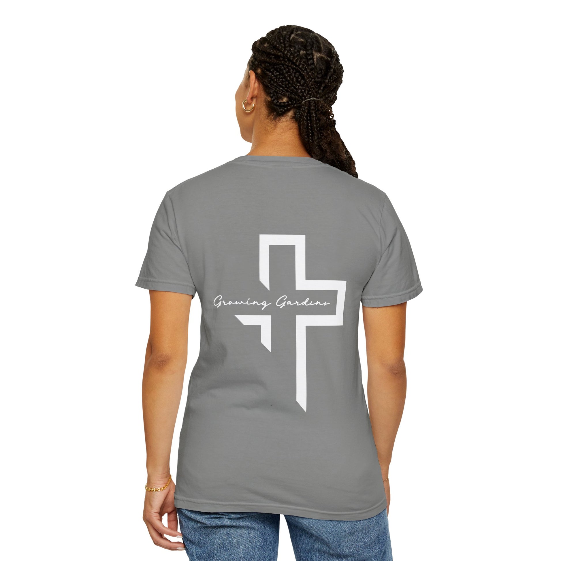 GG Script Tee with Cross - Granite