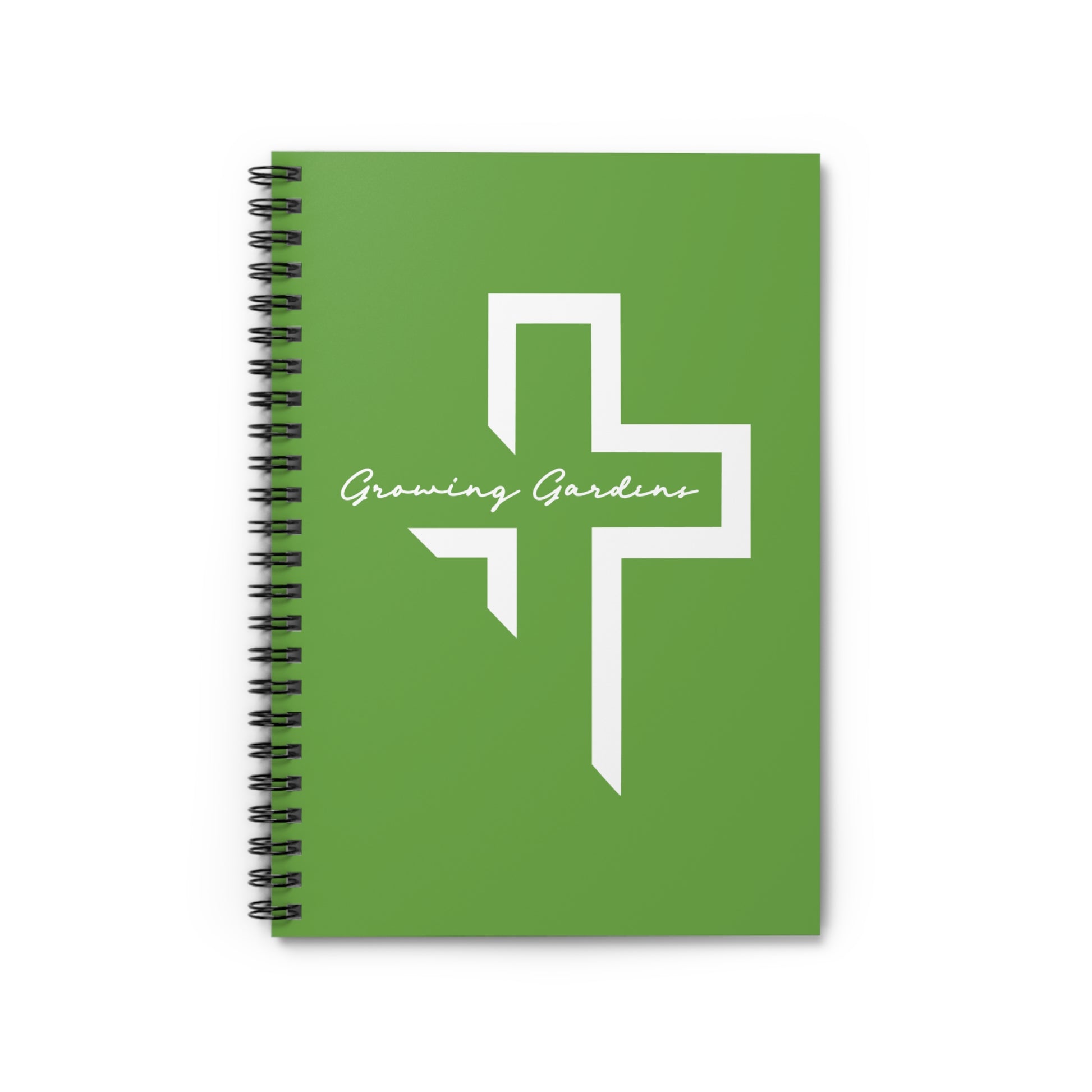 GG Cross Spiral Notebook – White on Green