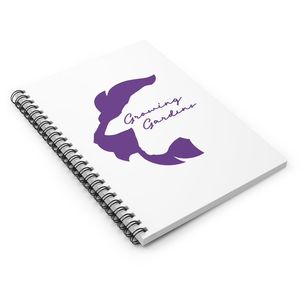 White Spiral Notebook with Purple LL Design