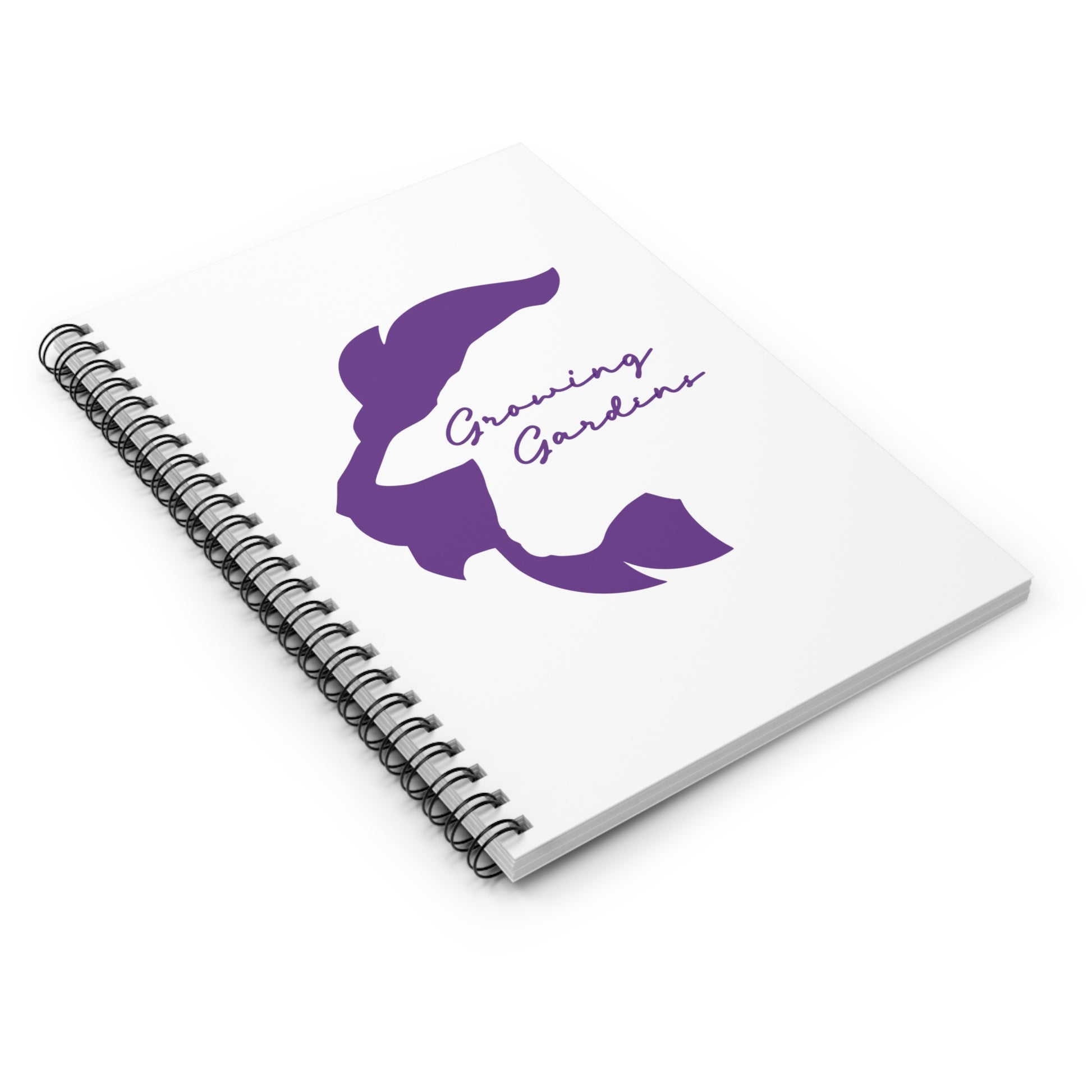 White Spiral Notebook with Purple LL Design