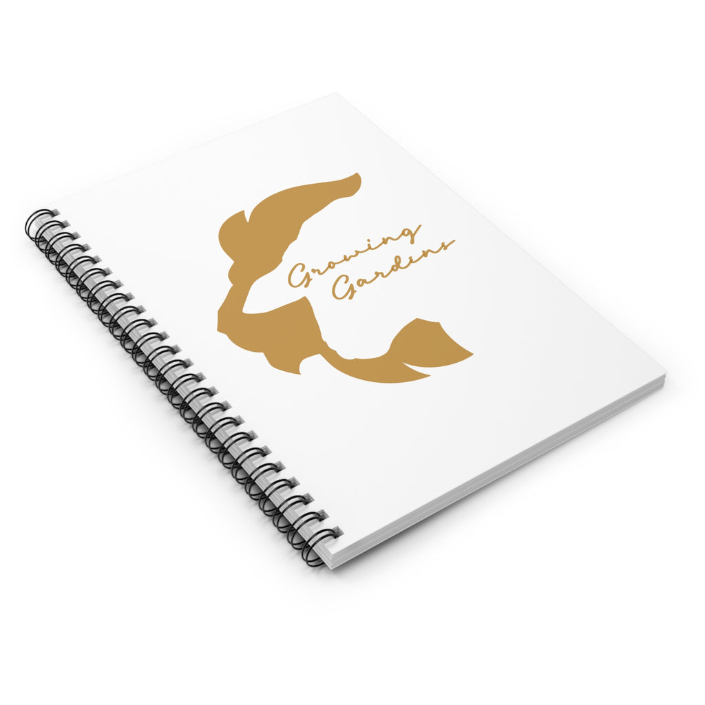 White Spiral Notebook with Burnt Orange LL Design