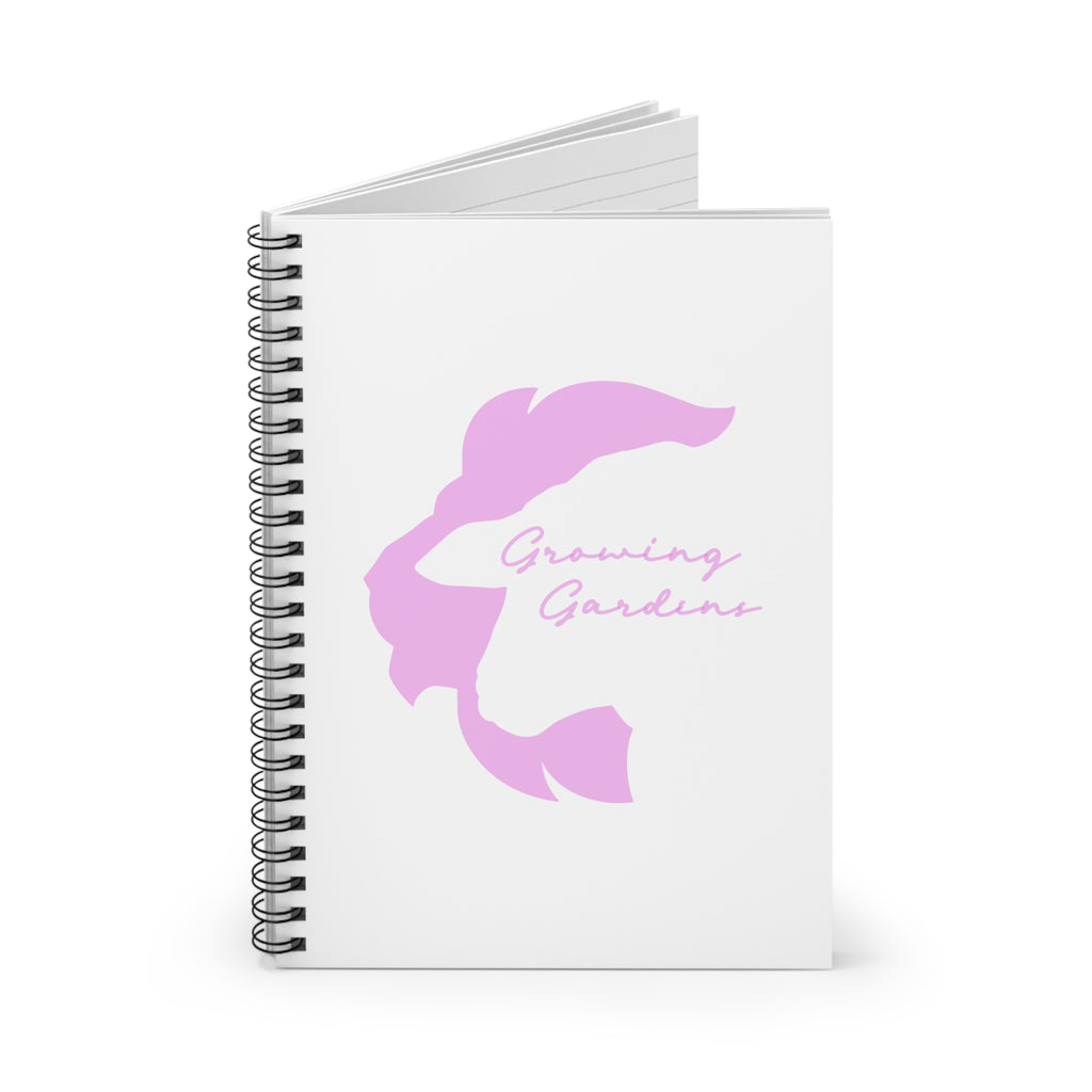 White Spiral Notebook with Pink LL Design