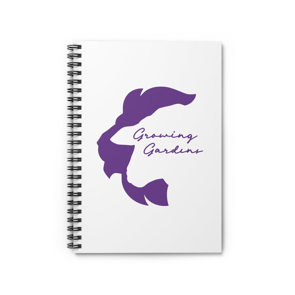 White Spiral Notebook with Purple LL Design