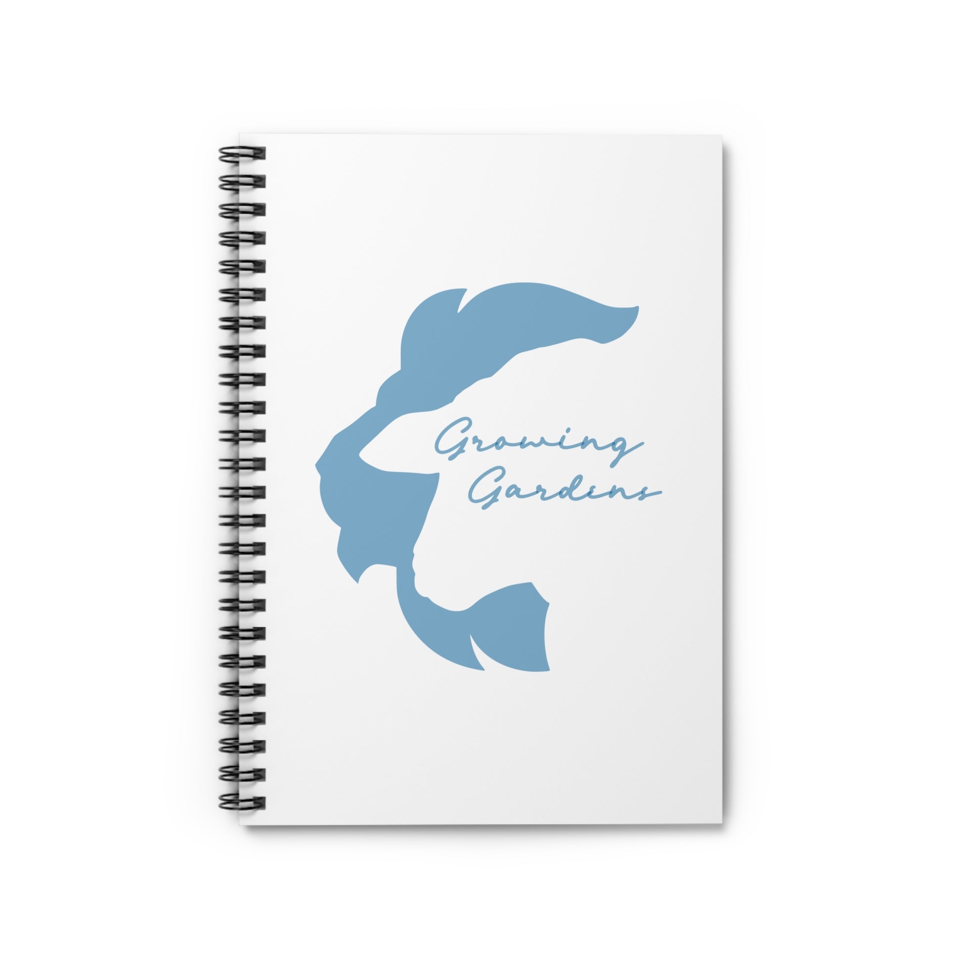 White Spiral Notebook with Light Blue LL Design