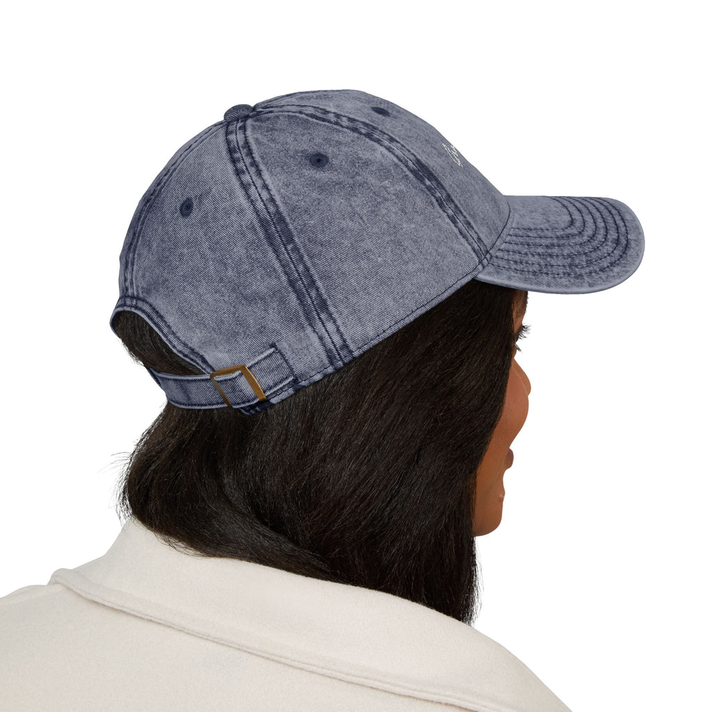 Vintage Embroidered Cap, GG Script White on Navy