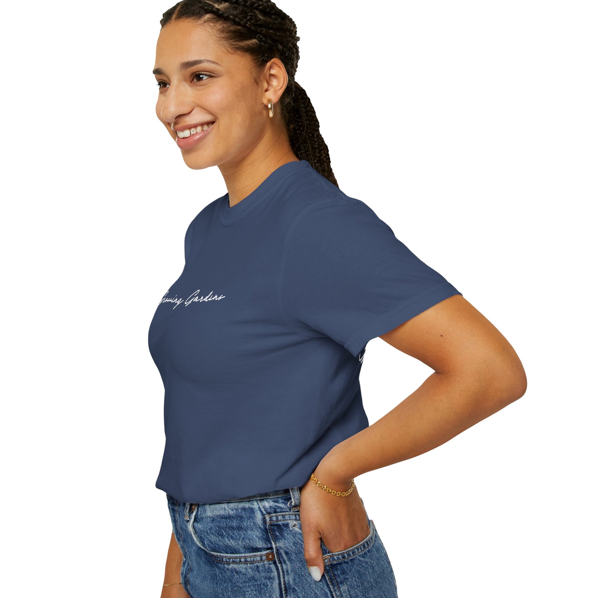 GG Script Tee with Cross - China Blue