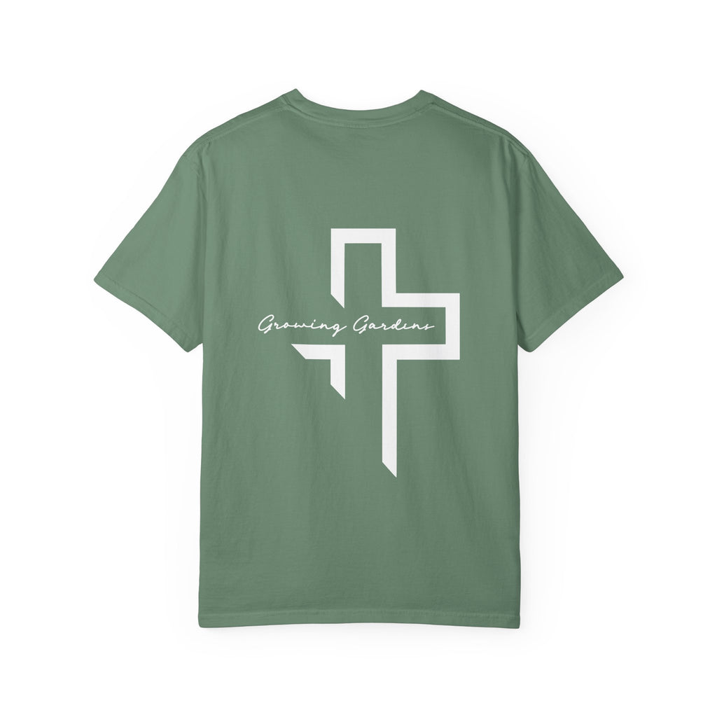 GG Script Tee with Cross - Light Green