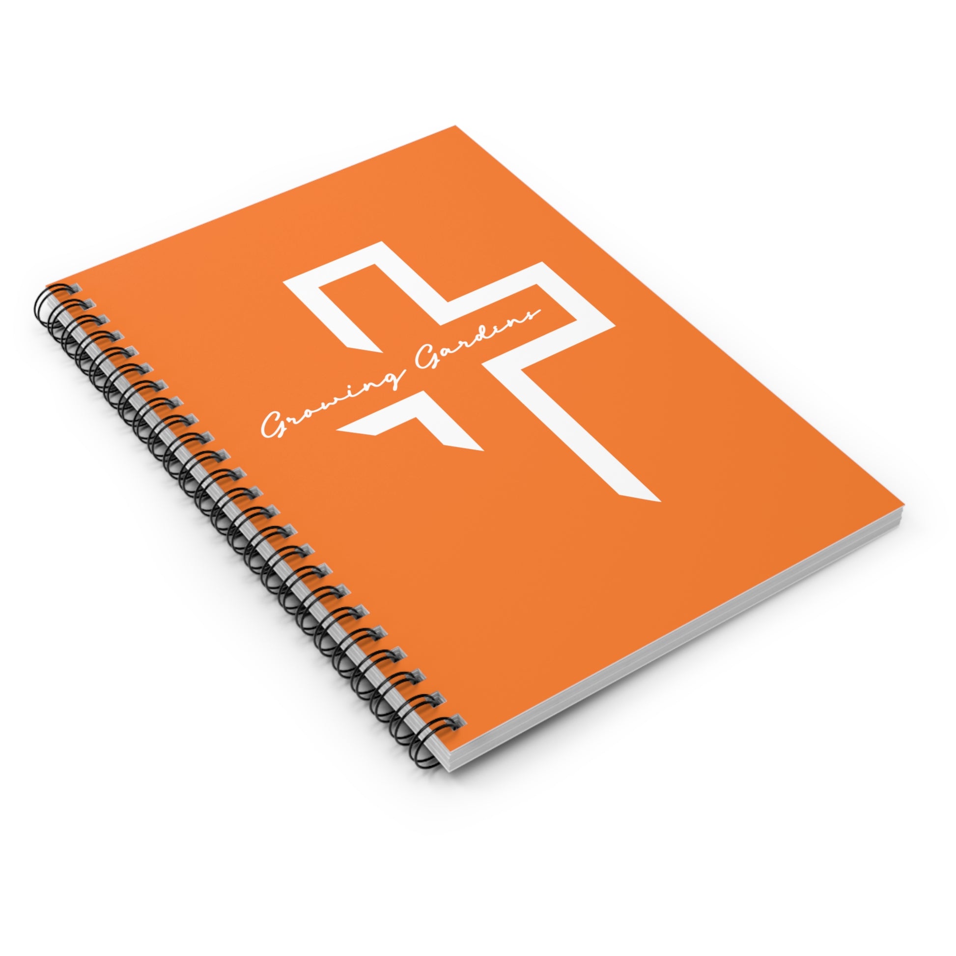 GG Cross Spiral Notebook – White on Orange