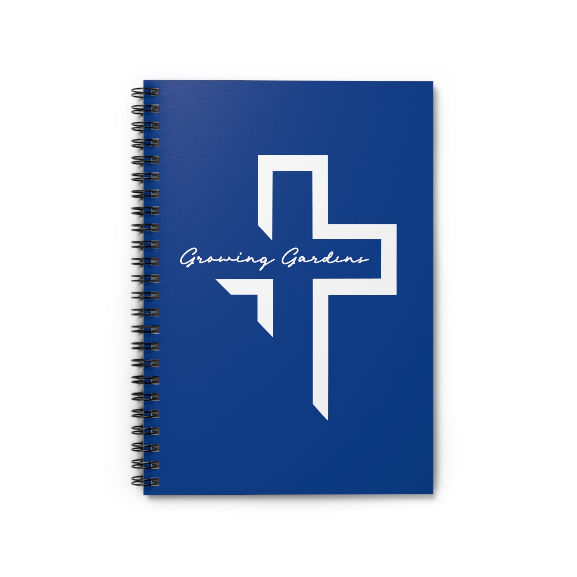 GG Cross Spiral Notebook – White on Dark Blue