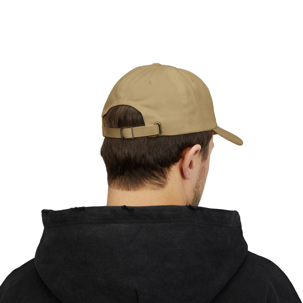 GG Script Classic Dad Cap - White on Khaki