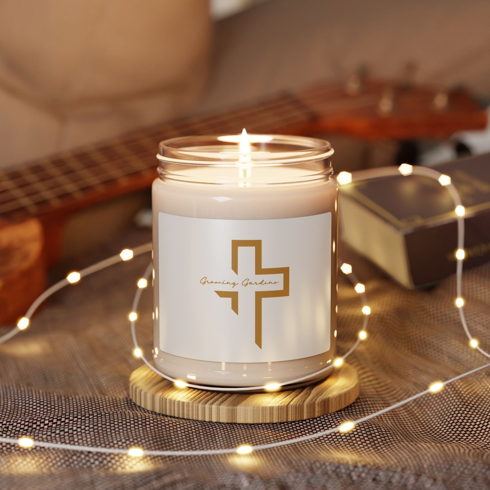 GG Cross Design Candle - Burnt Orange