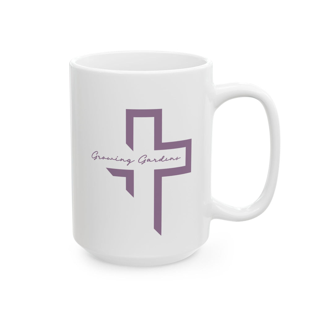 GG Cross Coffee Mug, Purple on White