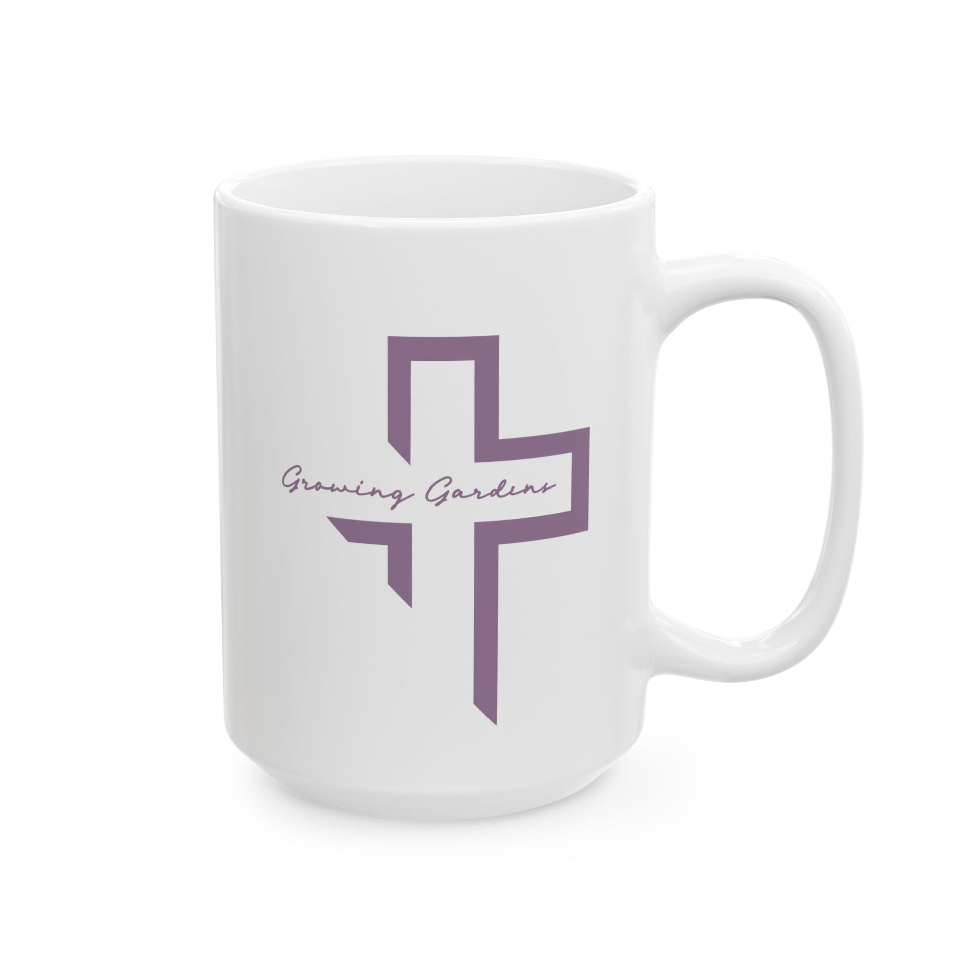 GG Cross Coffee Mug, Purple on White