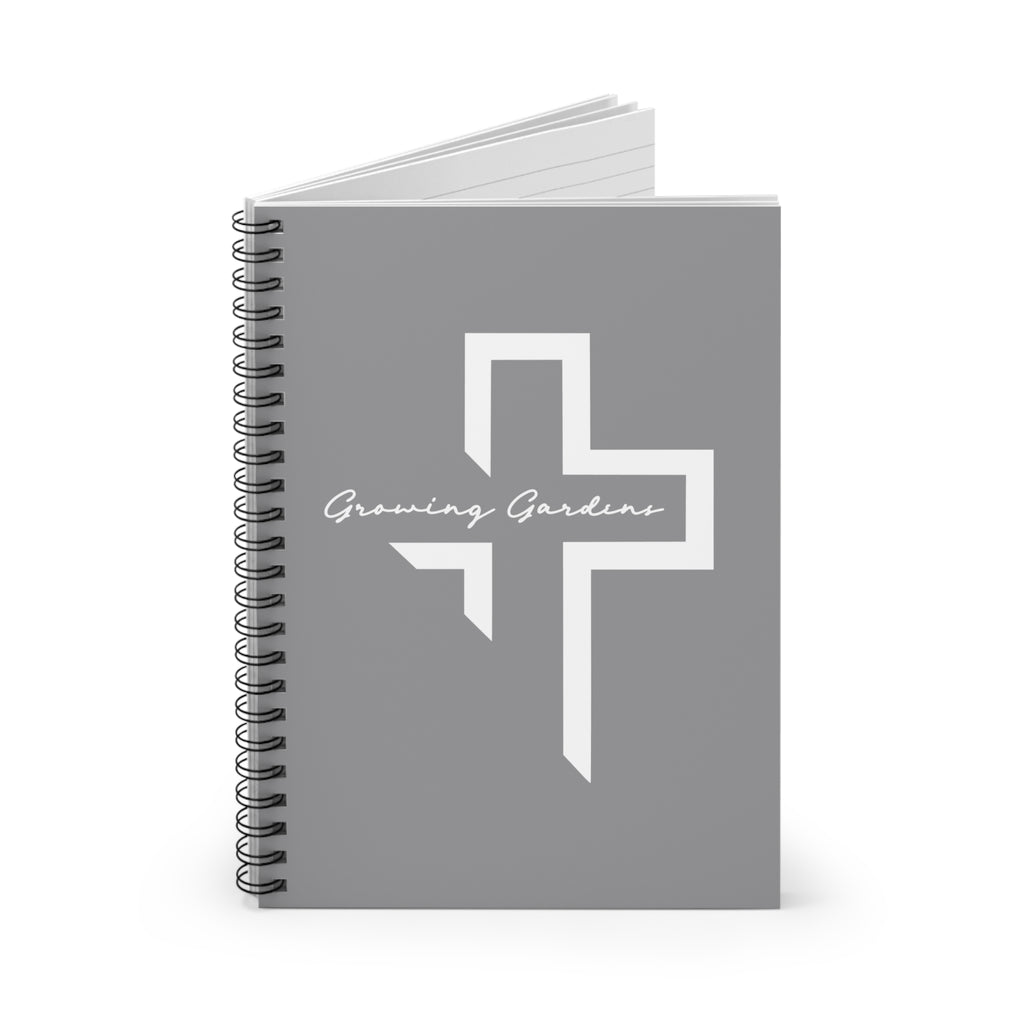 GG Cross Spiral Notebook – White on Gray