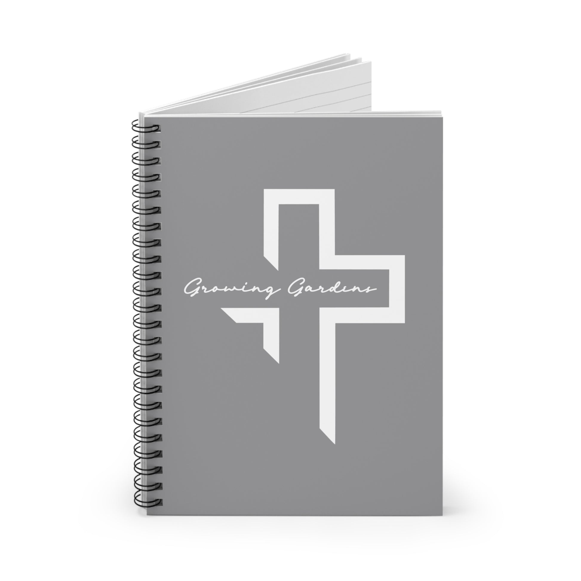 GG Cross Spiral Notebook – White on Gray