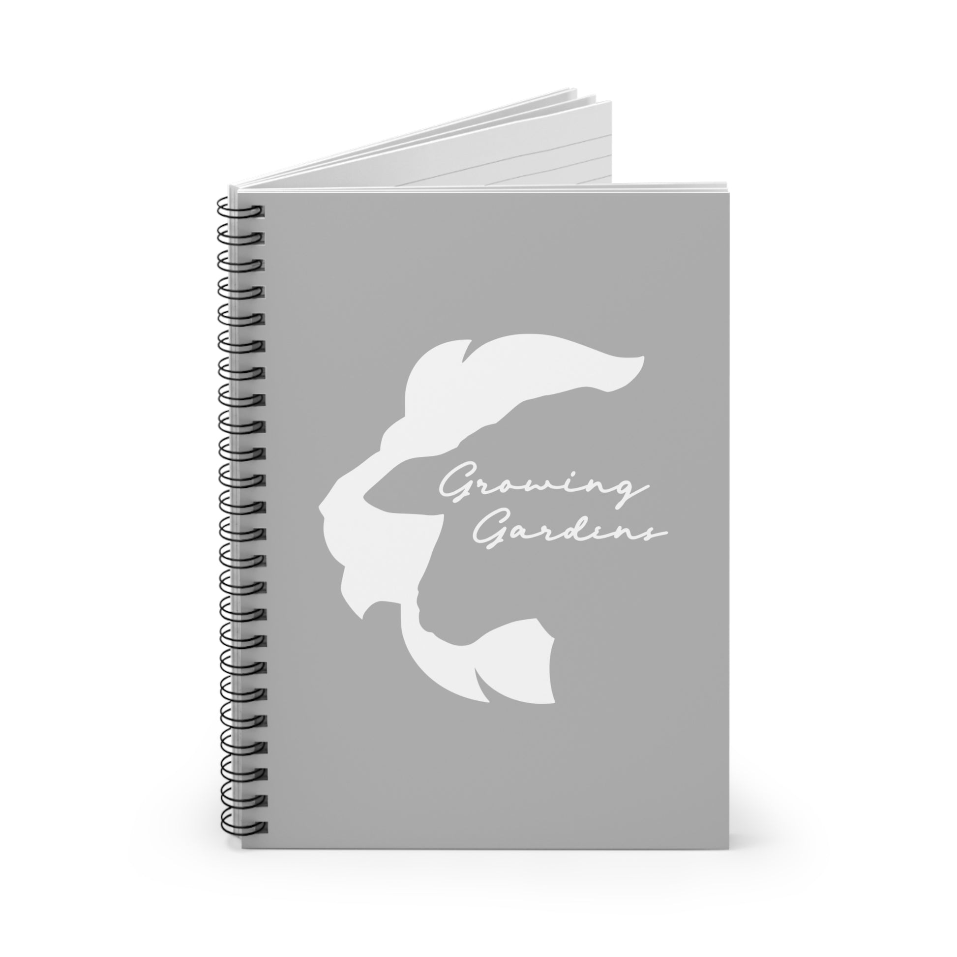 LL Design Spiral Notebook – White on Light Gray
