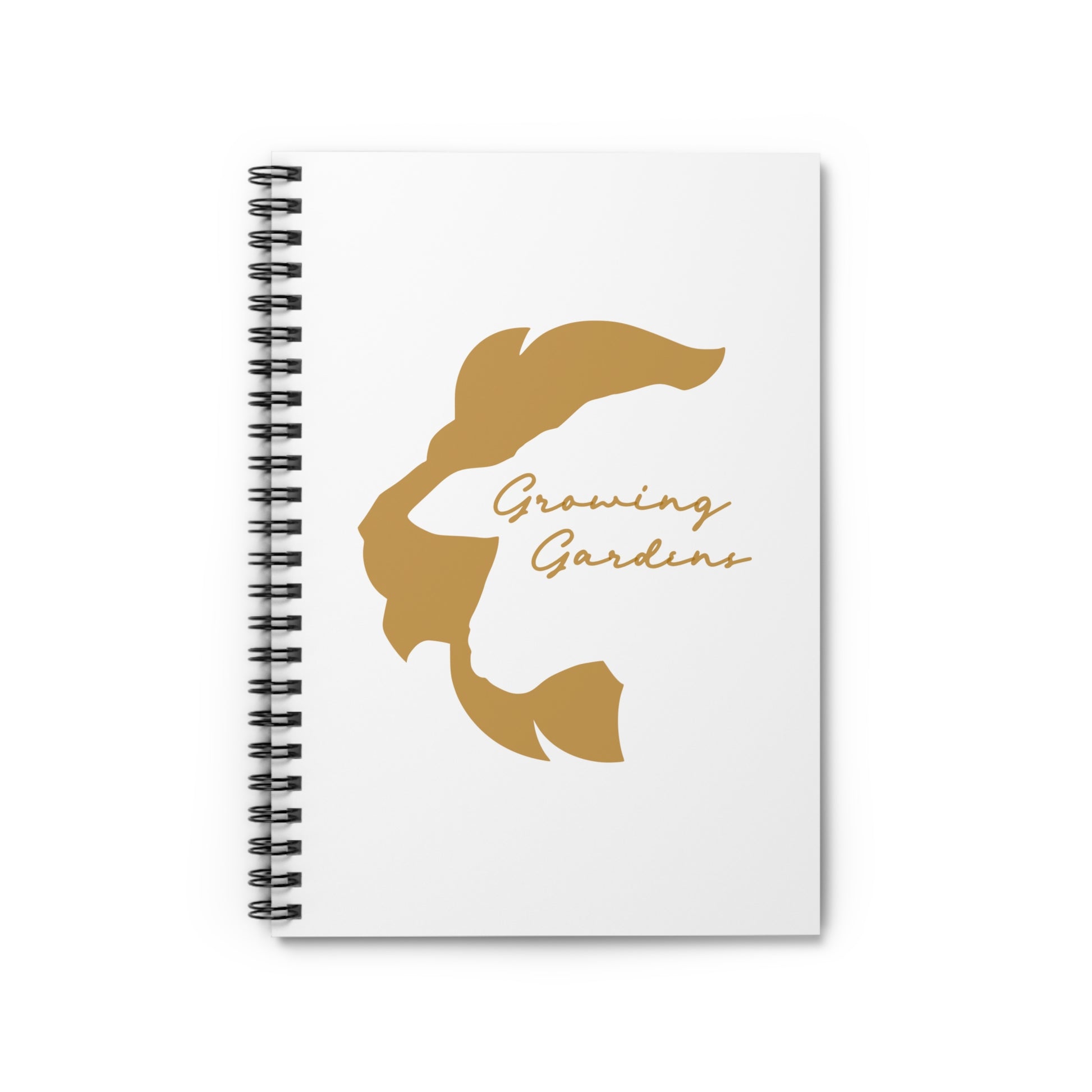 White Spiral Notebook with Burnt Orange LL Design