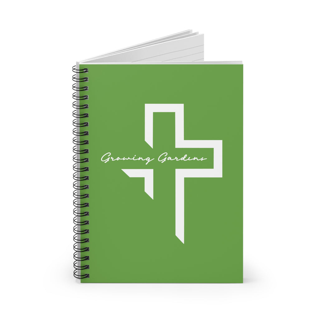 GG Cross Spiral Notebook – White on Green