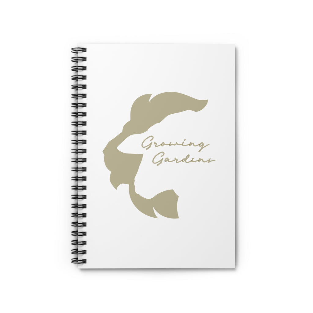 White Spiral Notebook with Bronze LL Design