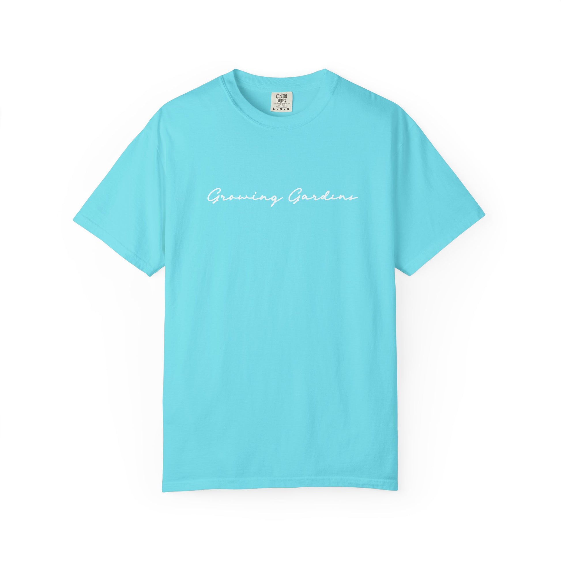 GG Script Tee with Cross - lagoon Blue