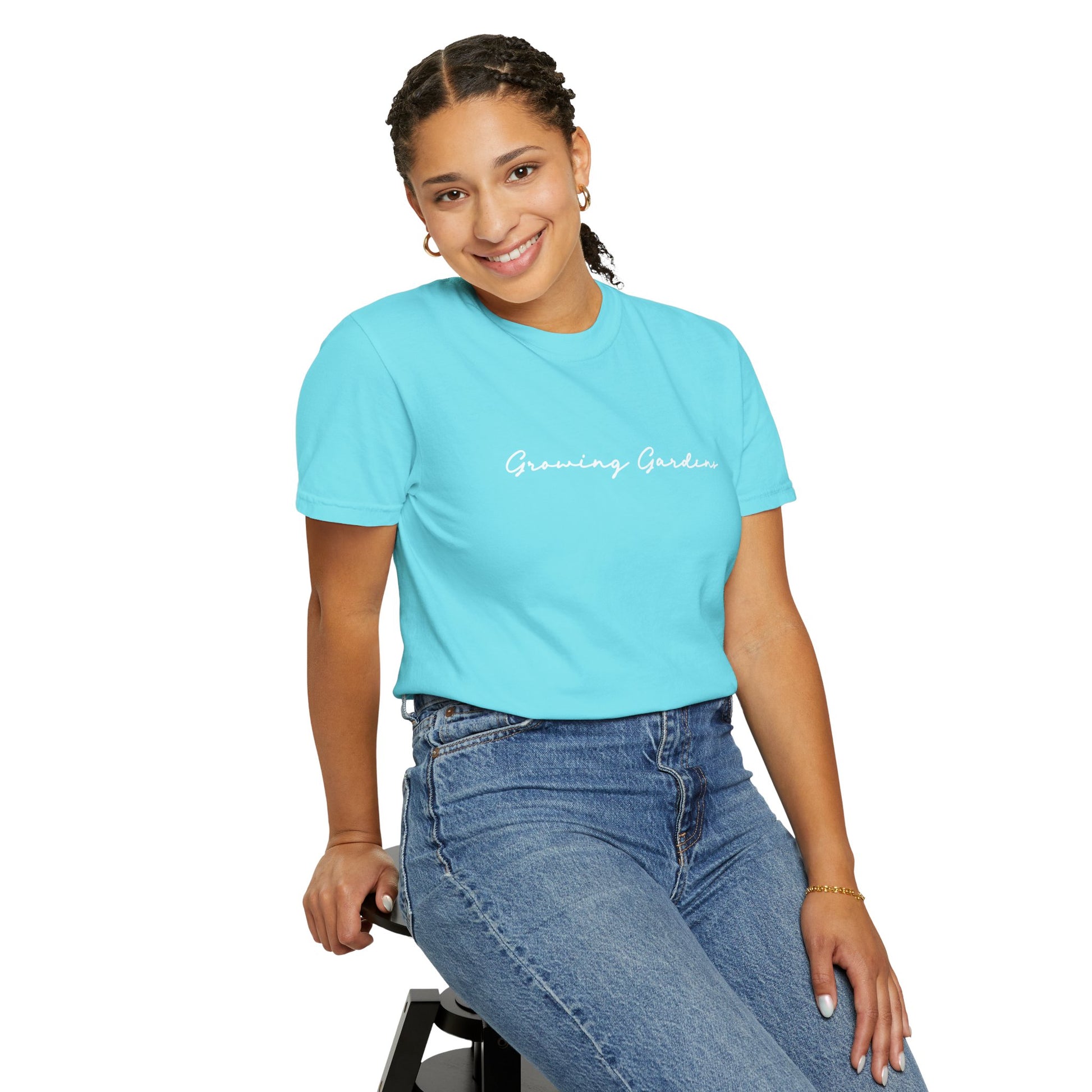 GG Script Tee with LL Design - Lagoon Blue