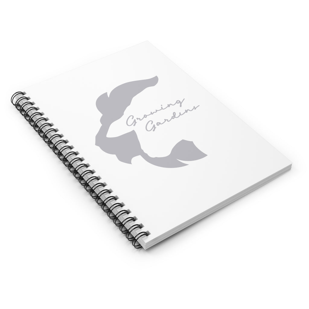 White Spiral Notebook with Grey LL Design