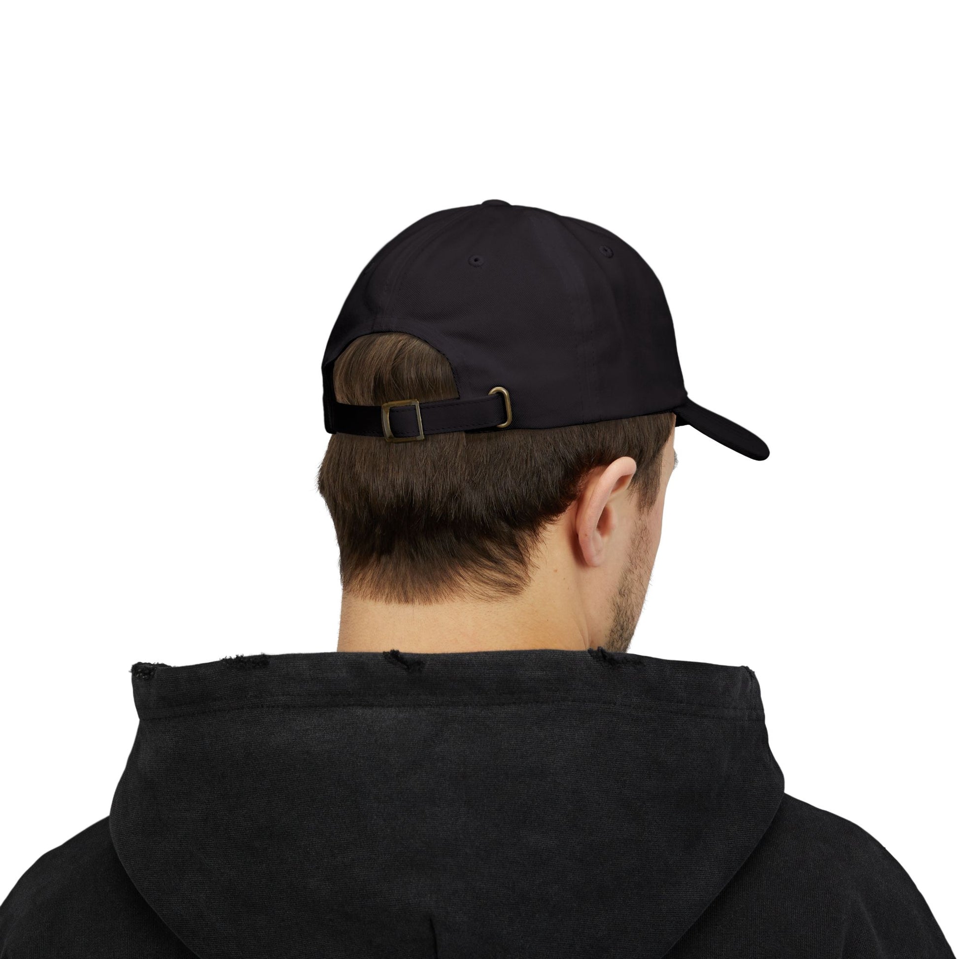 GG Script Classic Dad Cap - White on Black