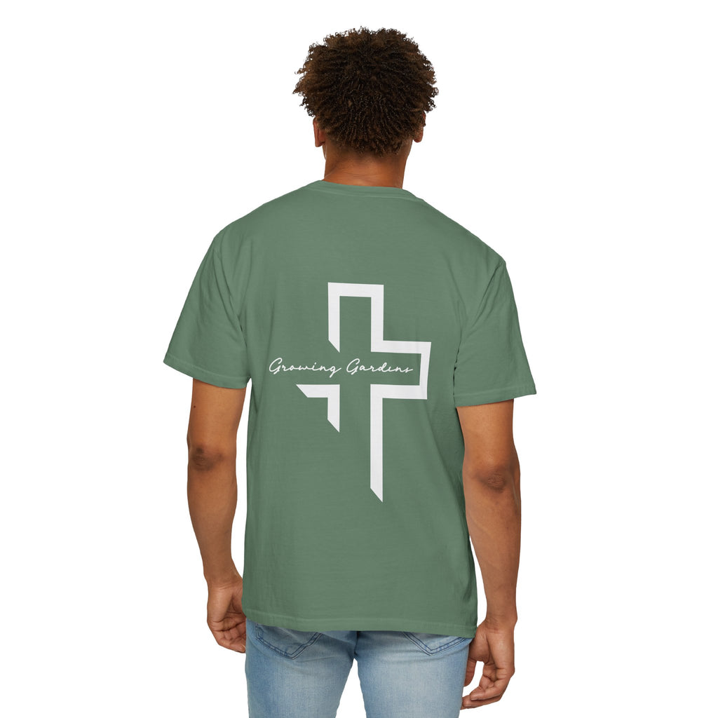 GG Script Tee with Cross - Light Green