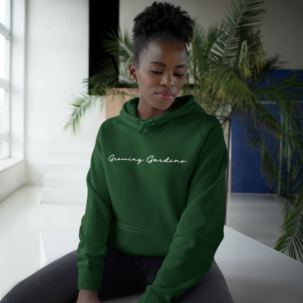 GG Script with Cross Hoodie - Forest Green
