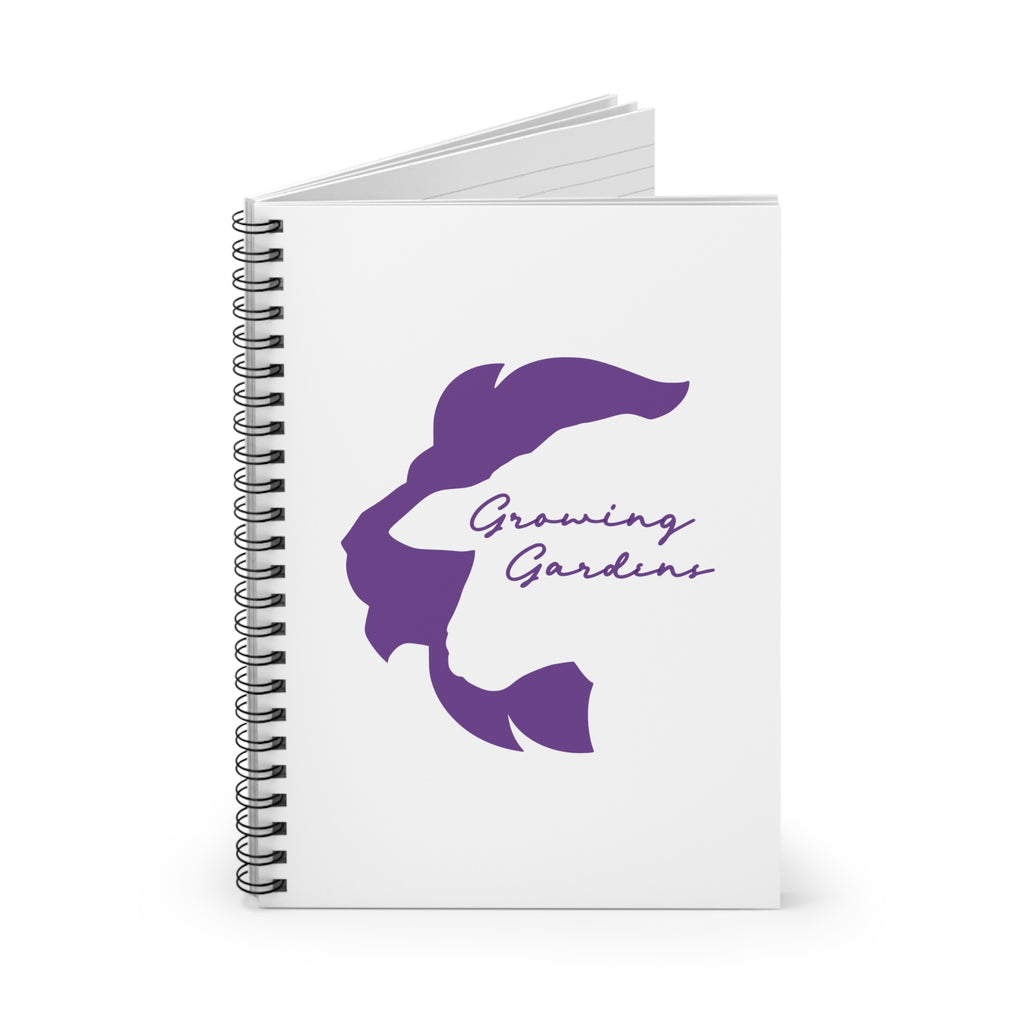 White Spiral Notebook with Purple LL Design