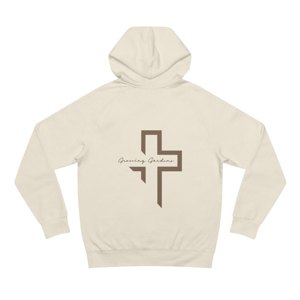GG Script with Cross Hoodie - Ecru