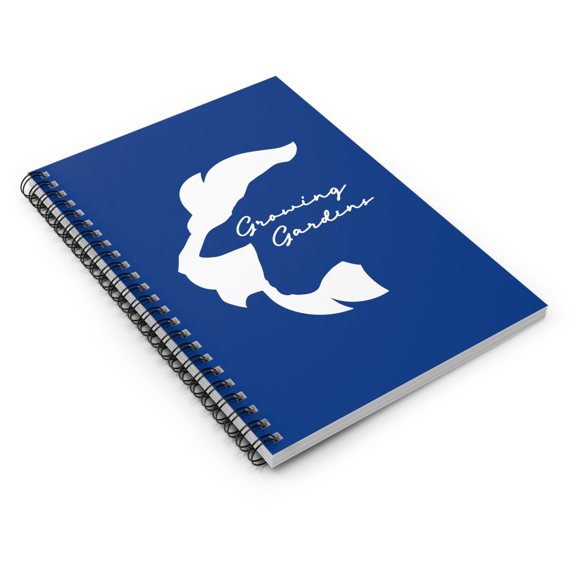 LL Design Spiral Notebook – White on Blue