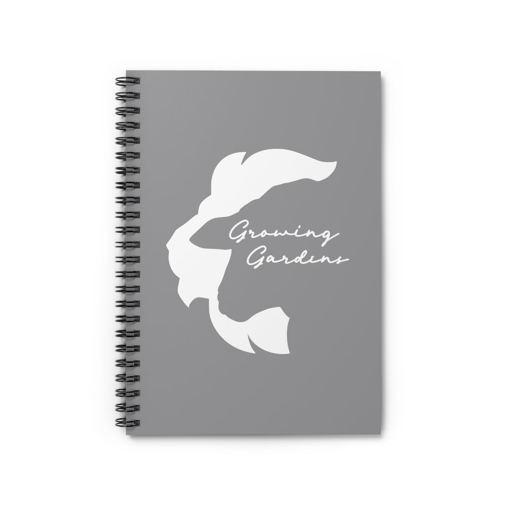LL Design Spiral Notebook – White on Grey