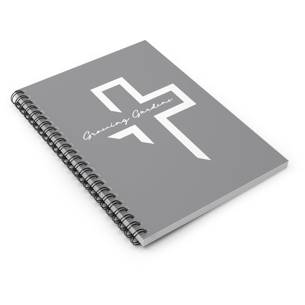 GG Cross Spiral Notebook – White on Gray