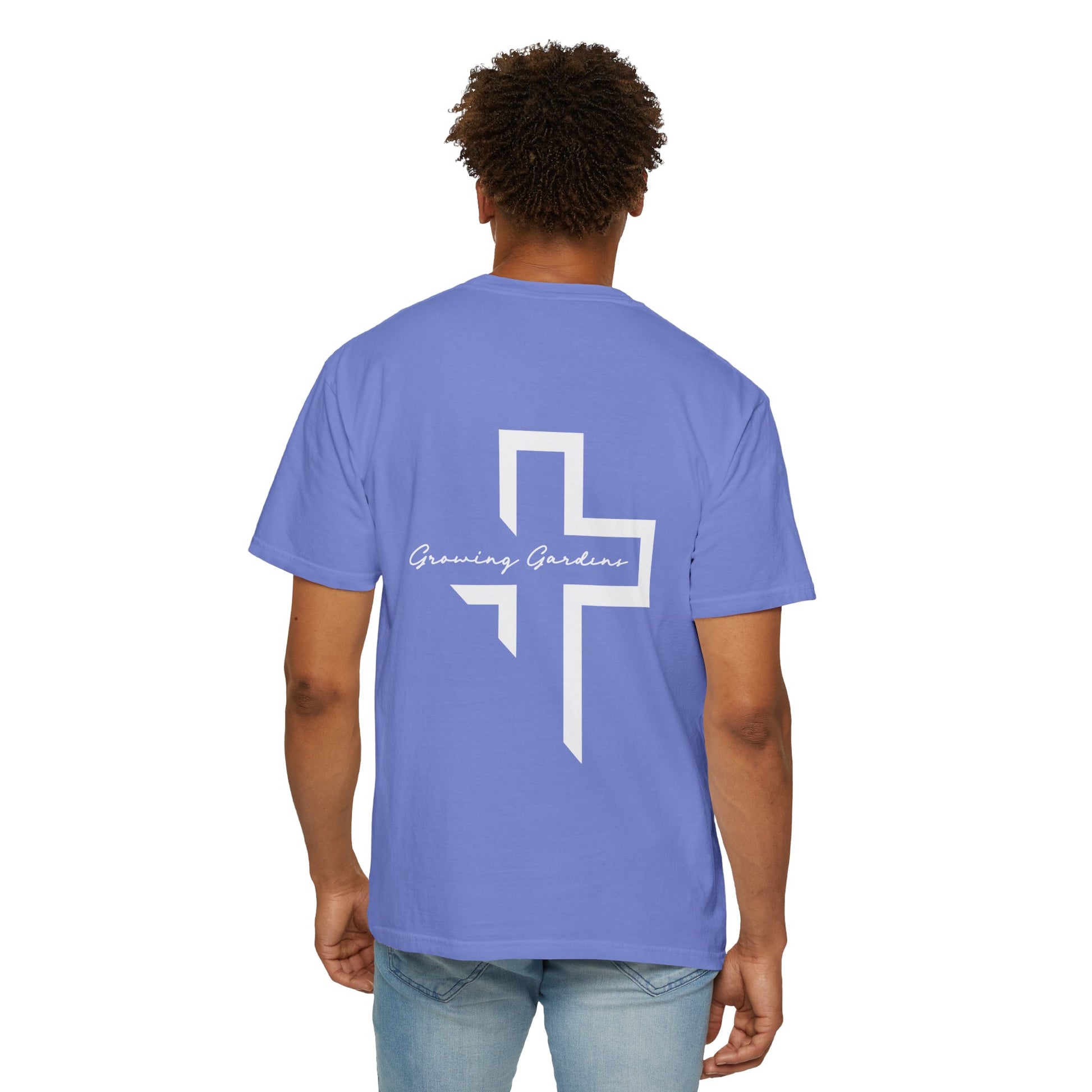 GG Script Tee with Cross - Bay Blue