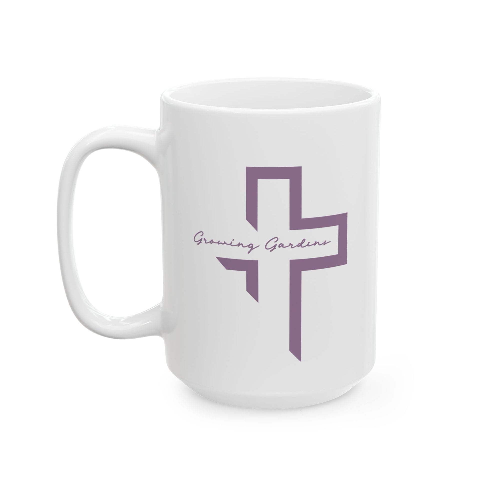 GG Cross Coffee Mug, Purple on White