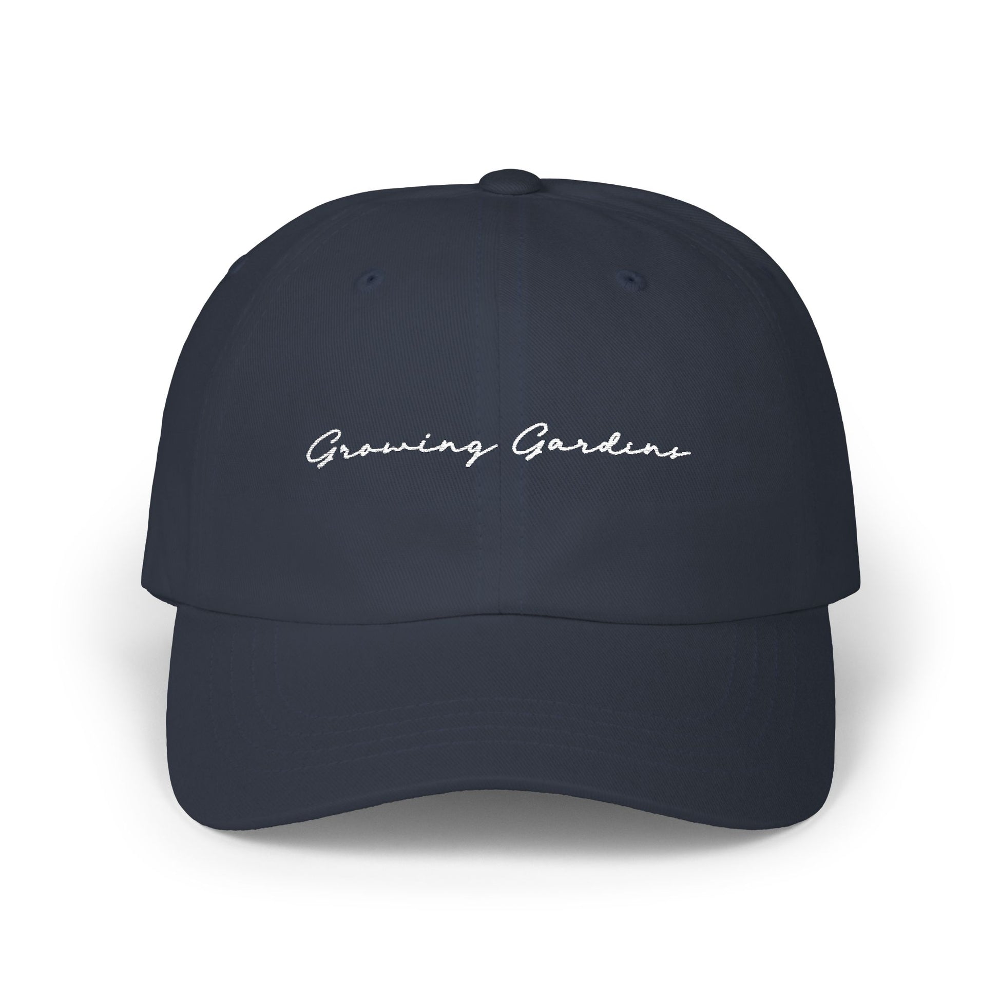 GG Script Classic Dad Cap - White on Navy