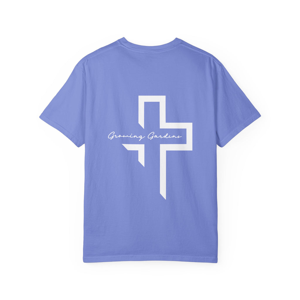 GG Script Tee with Cross - Bay Blue
