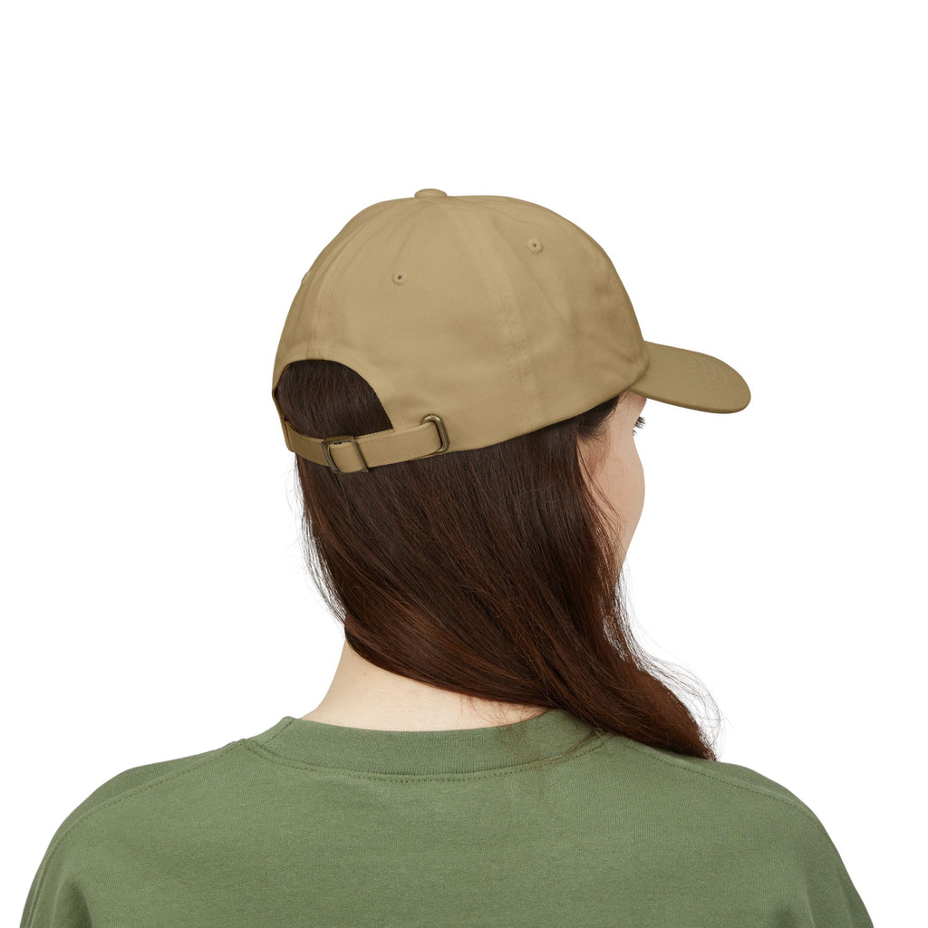 GG Script Classic Dad Cap - White on Khaki