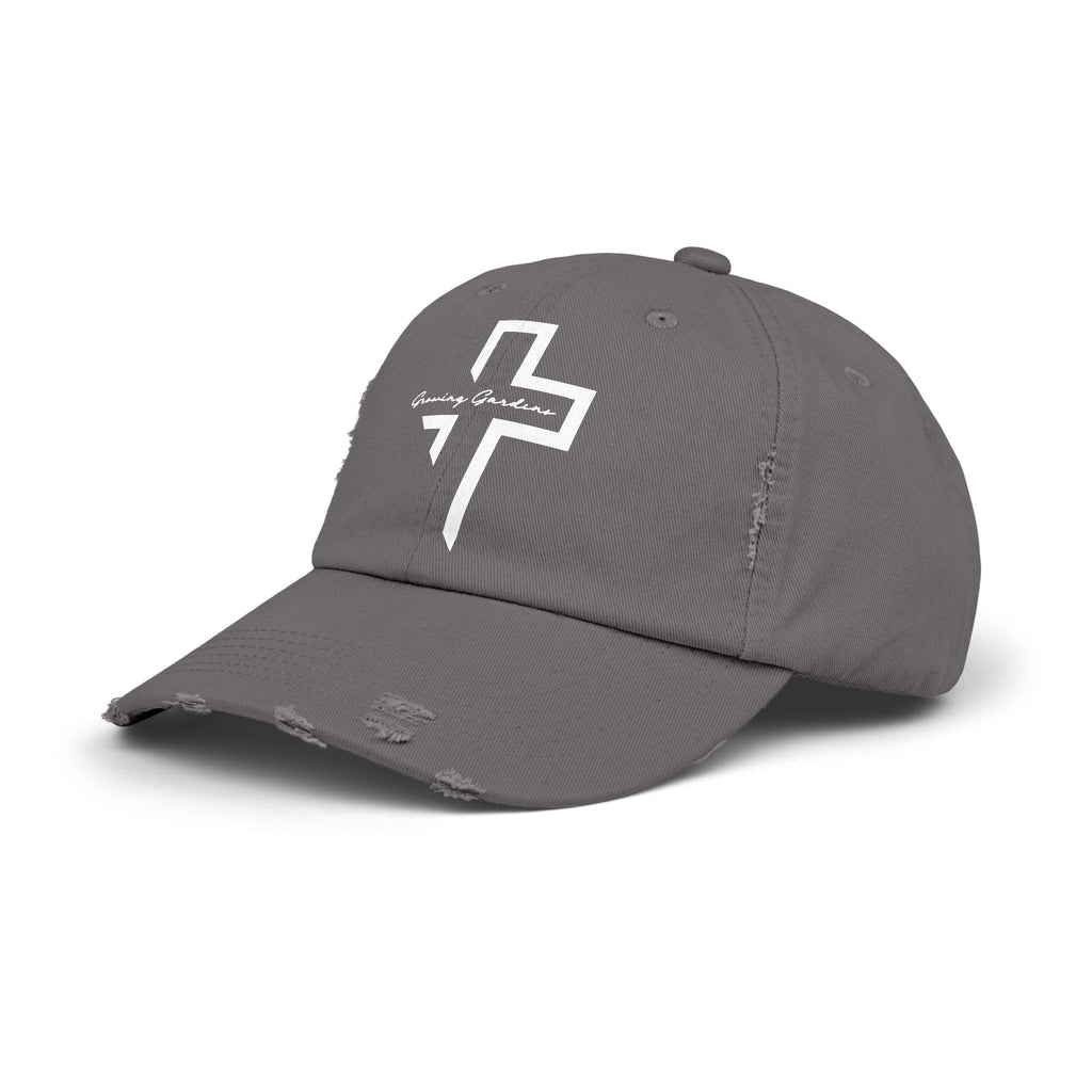 GG Cross Hat, Two-Tone White on Nickel