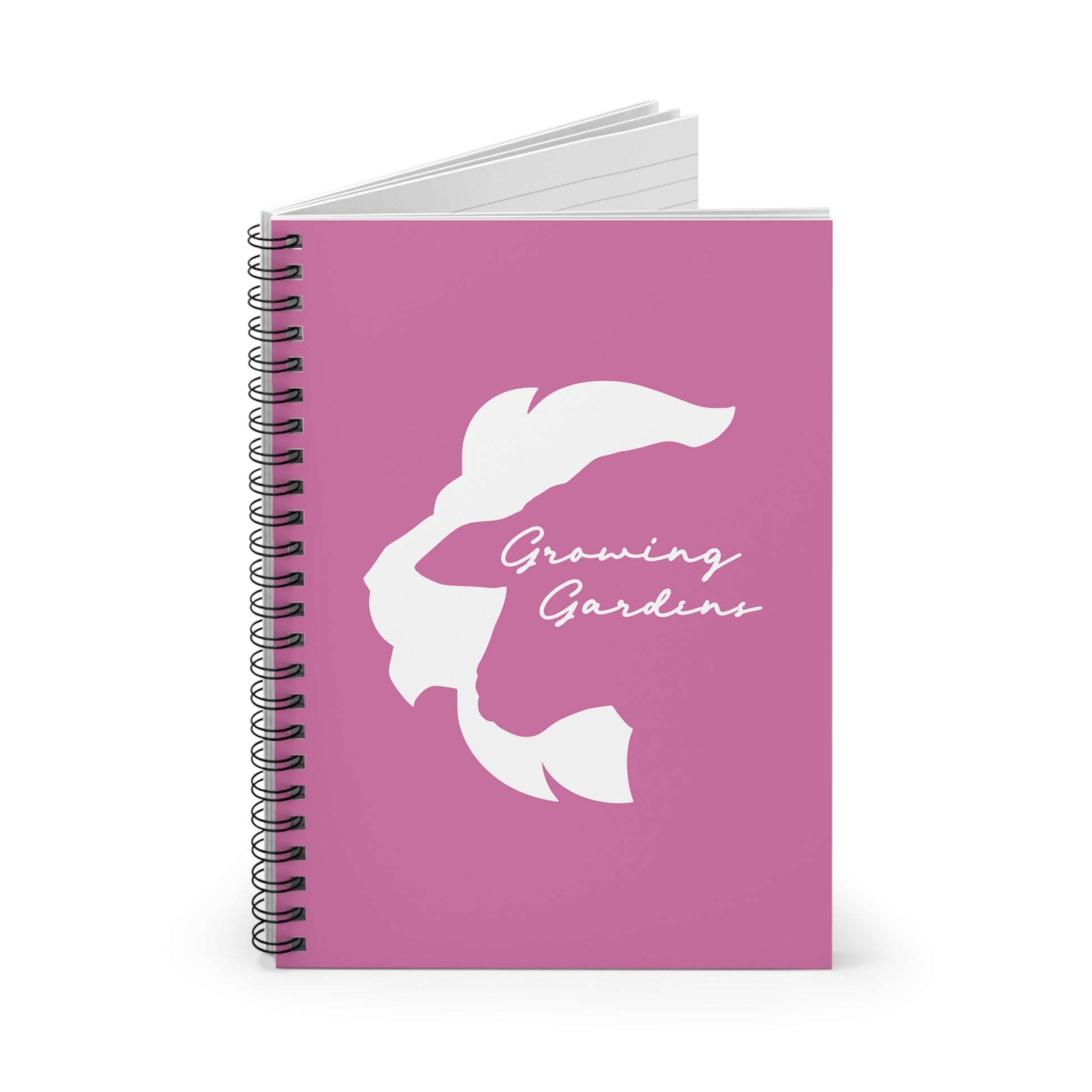 LL Design Spiral Notebook – White on Pink