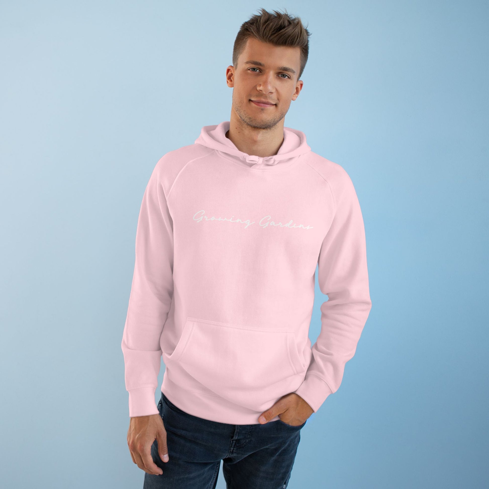 GG Script with Cross Hoodie - Pink